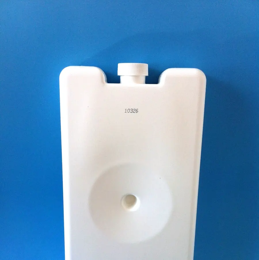 Close-up of a white HDPE bottle